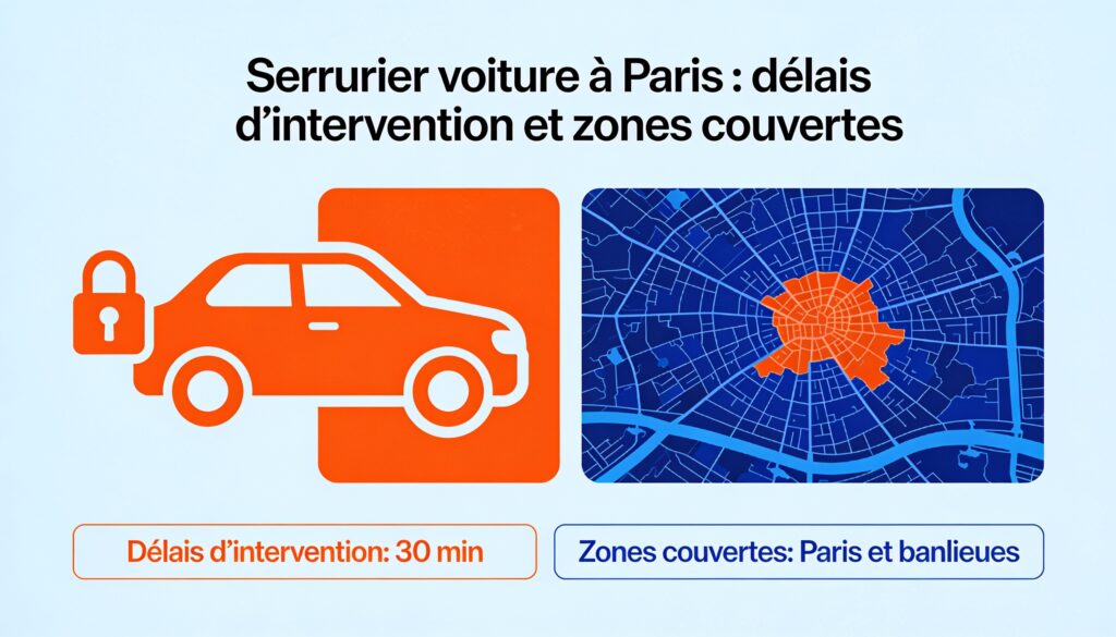 Serrurier voiture à Paris : délais d’intervention et zones couvertes